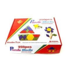 250 Parça Ahşap Tangram Görsel Algı Oyunu