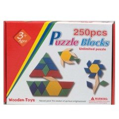 250 Parça Ahşap Tangram Görsel Algı Oyunu
