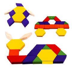 250 Parça Ahşap Tangram Görsel Algı Oyunu