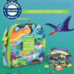 Mideer Dinosaur Age Puzzle- 104 Parça Dinozor Yaş Bulmacası