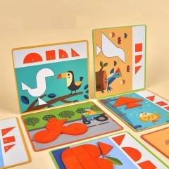Mideer Shapes Puzzle Aktivite Kartları ile Şekiller Yapboz Oyunu