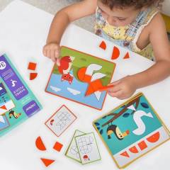 Mideer Shapes Puzzle Aktivite Kartları ile Şekiller Yapboz Oyunu