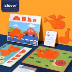 Mideer Shapes Puzzle Aktivite Kartları ile Şekiller Yapboz Oyunu