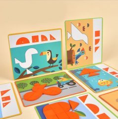 Mideer Shapes Puzzle Aktivite Kartları ile Şekiller Yapboz Oyunu