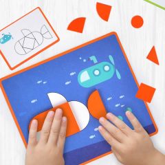 Mideer Shapes Puzzle Aktivite Kartları ile Şekiller Yapboz Oyunu