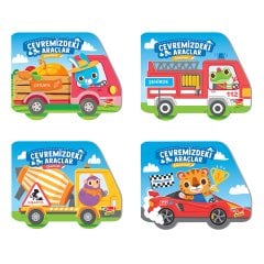 Çıkartmalı Çevremizdeki Araçlar 4'lü Set