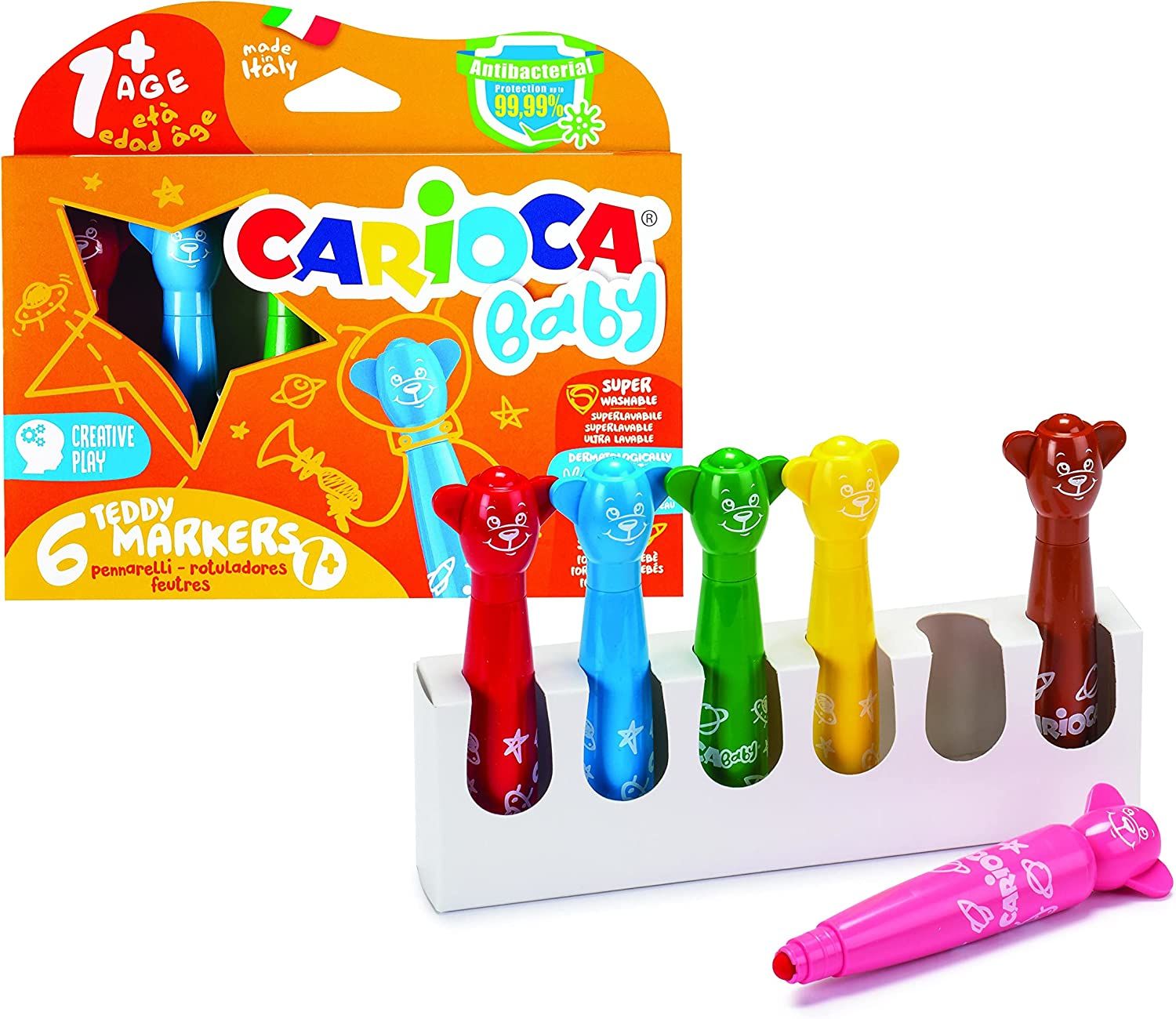 Carioca Baby Bebek Süper Yıkanabilir Keçeli 6'li Boya Kalemi