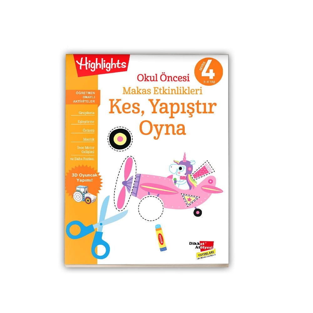Okul Öncesi Makas Etkinlikleri Kes, Yapıştır, Oyna 4. Seviye