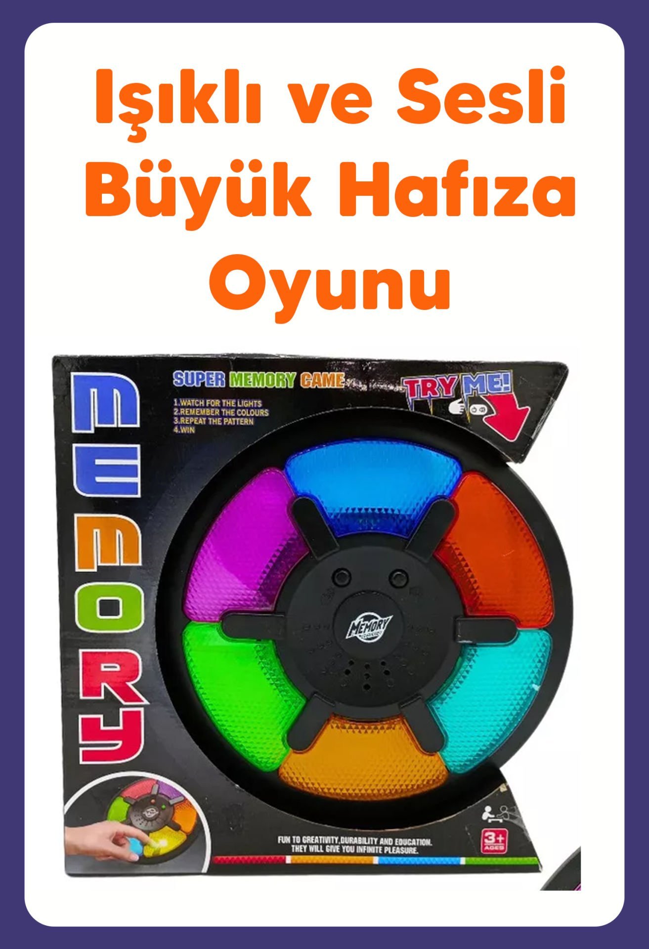 Işıklı ve Sesli Büyük Boy Hafıza Oyunu Memory Game