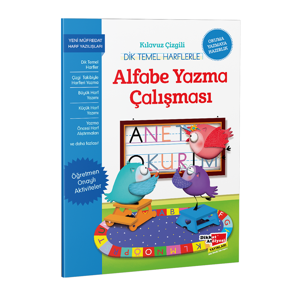 Kılavuz Çizgili Dik Temel Harflerle Alfabe Yazma Çalışması (ÇEK KOPAR ÖZELLİKLİ)