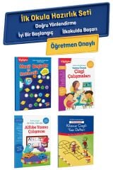 4’lü İlkokula Hazırlık Seti – Matematik, Çizgi, Alfabe, Yazı Defteri