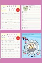 4’lü İlkokula Hazırlık Seti – Matematik, Çizgi, Alfabe, Yazı Defteri