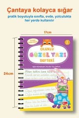 Oluklu Güzel Yazı Defteri - Sihirli Uçan Mürekkepli Kalem Hediyeli | 6+Yaş