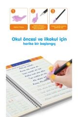 Sihirli Kalemli Oluklu Yazı Öğrenme 5’li Set | Güzel Yazı Defteri, Resim, Çizgileri, Harfleri ve Sayıları Yazmayı Öğreten Kitap