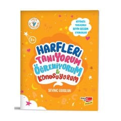 Harf Öğrenme Kitabı -  Harfleri Tanıyorum Öğreniyorum ve Konuşuyorum – 5+ Yaş