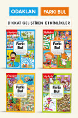 Farkı Bul 4’lü Set 5-9 Yaş Dikkat ve Zeka Geliştirme  200+ Aktivite